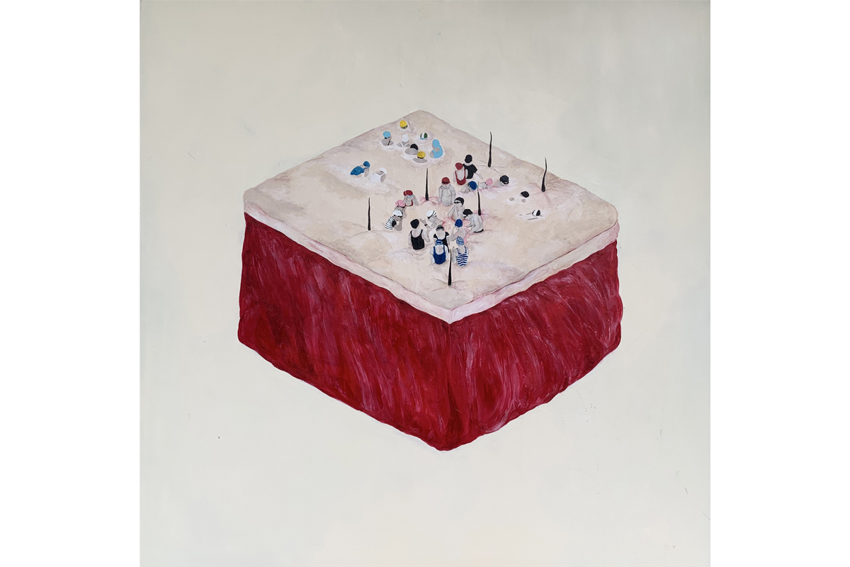 陳楷仁　換氣練習　100x100cm　壓克力、畫布　2020